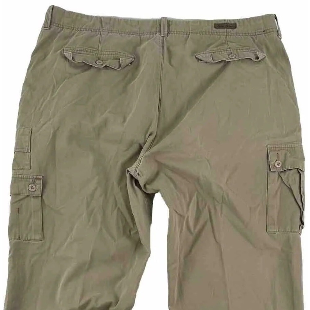 VTG Indigo Palms Mens Cargo Pants Distressed‎ 42x30 Beige Tan Tommy Bahama Khaki